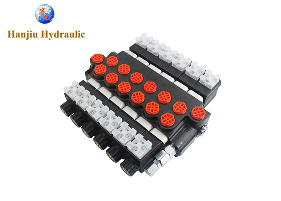 12V DC Solenoid Controlled Hydraulic Valve P40 Series 6 Bank Open Center For Crane, China Factory, OEM