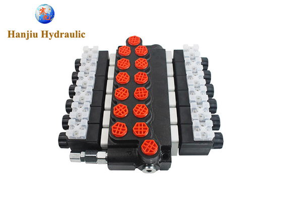 12V DC Solenoid Controlled Hydraulic Valve P40 Series 6 Bank Open Center For Crane, China Factory, OEM